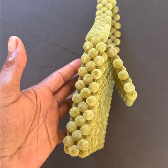 Vintage Green Velvet Coated Bead Handbag - Picture 11 of 15